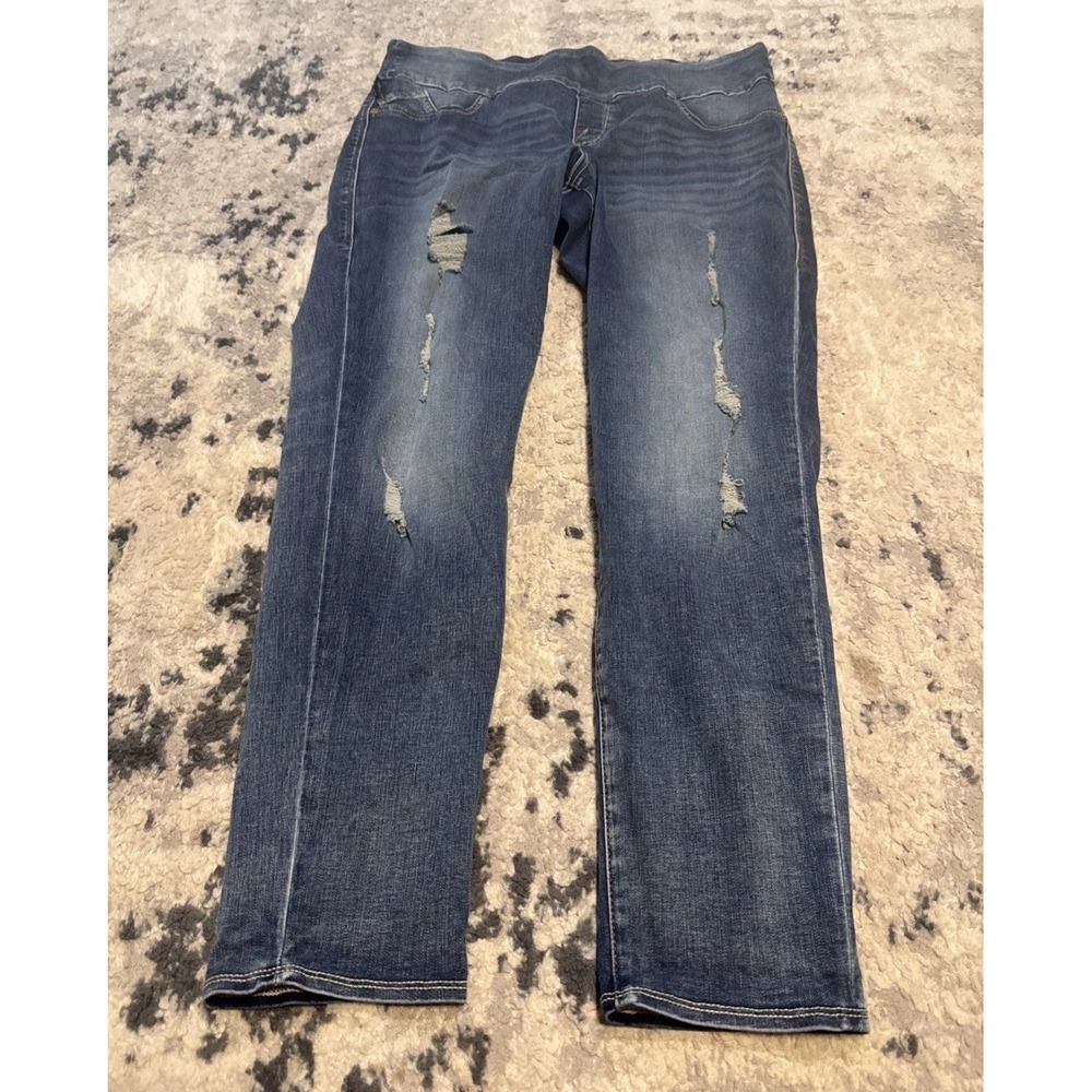 Rock Republic Denim Rx Jeans Womens Sz 16 Fever Pull On Distressed Stretch Slim